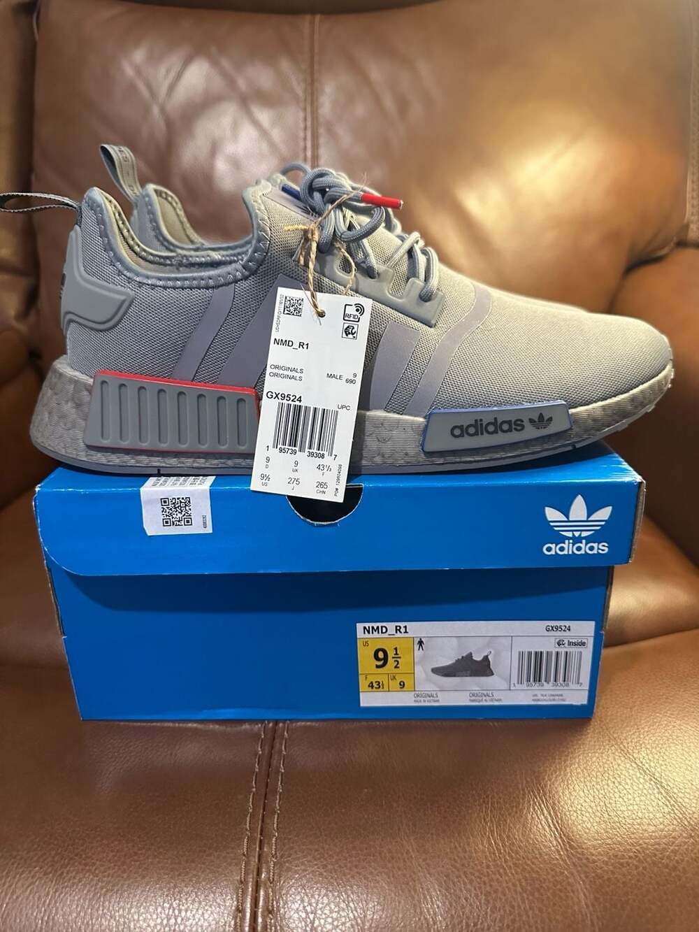 Adidas Originals NMD_R1 Grey Three Grey Boost GX9524 Men's Size 9.5